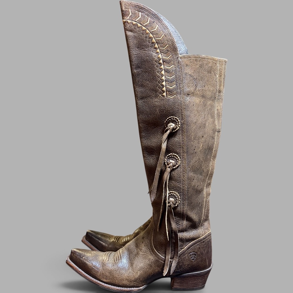 Ariat Tallulah Boots 9.5B Brown Leather Over The Knee Tall Western 10015351